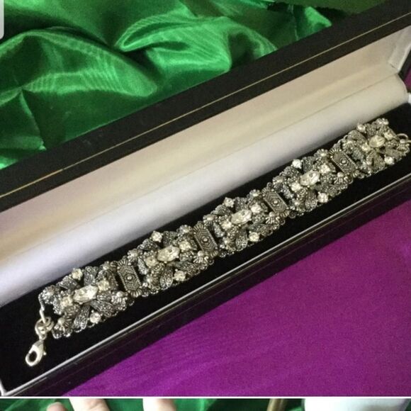 Dazzling Silver Crystal Statement Bracelet - Picture 1 of 1
